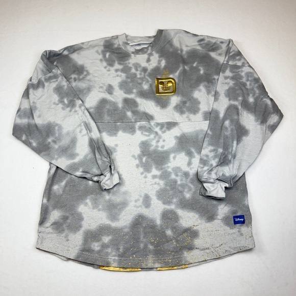 Disney Tops - 2024 Cinderella Disney Gray and Gold Sweatshirt Tie Dye